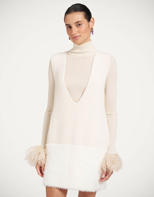Frosty Cream Soda Tunic La DoubleJ: Solid Off White DRE1170KNI232