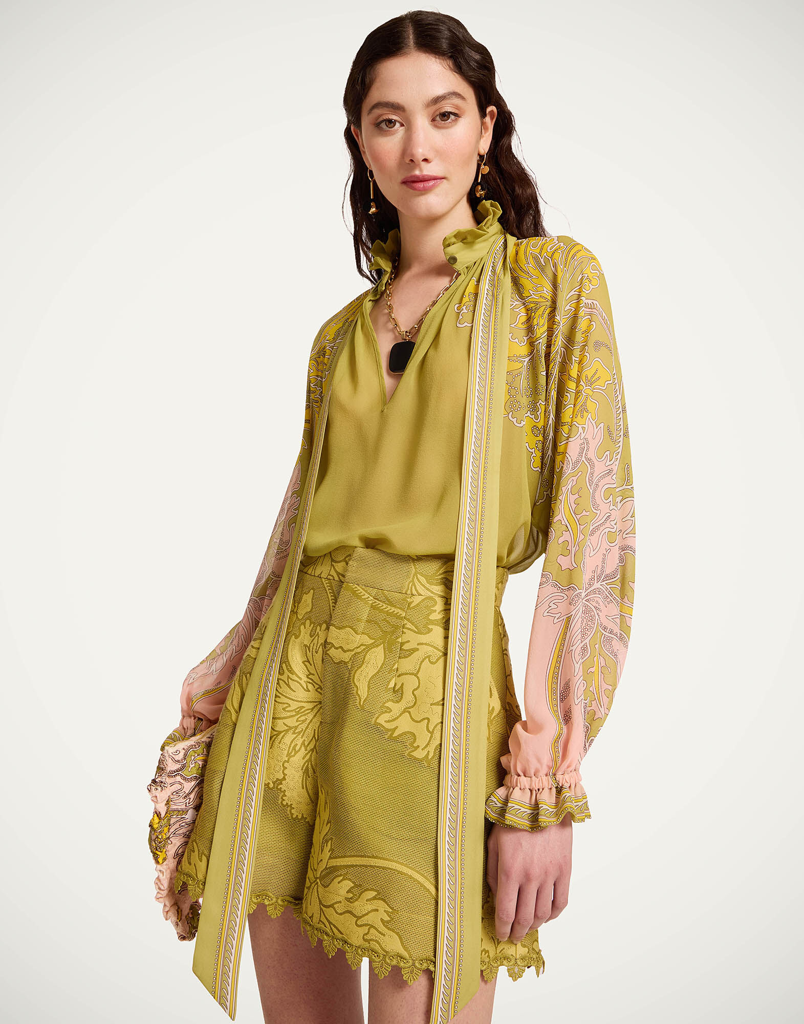 Cerere Blouse La DoubleJ: Swathe Placée Green Cerere Blouse La DoubleJ: Swathe Placée Green SHI0086SIL014