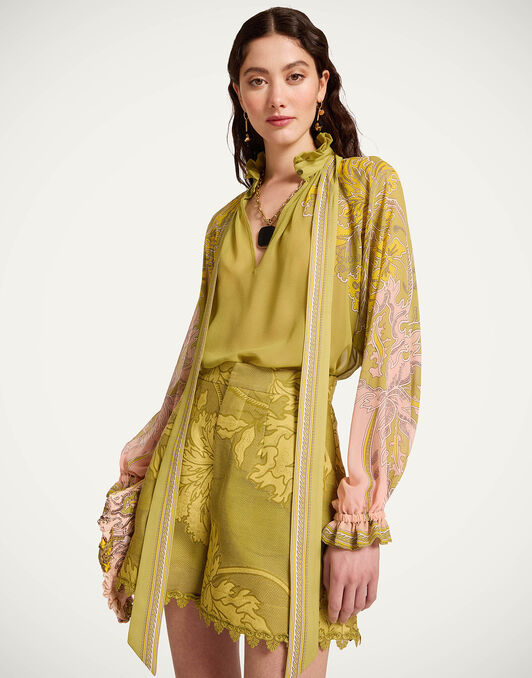 Cerere Blouse La DoubleJ: Swathe Placée Green Cerere Blouse La DoubleJ: Swathe Placée Green SHI0086SIL014
