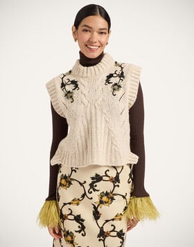 Cameo Vest La DoubleJ: Solid Ecru PUL0405KNI215