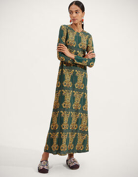 Long Sleeve Swing Dress La DoubleJ: Tiger Tiles DRE0184VIS001