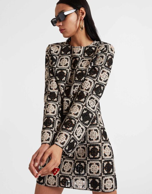 Mini Supreme Swing Dress La DoubleJ: Mini Tiles Black DRE0652JCQ077