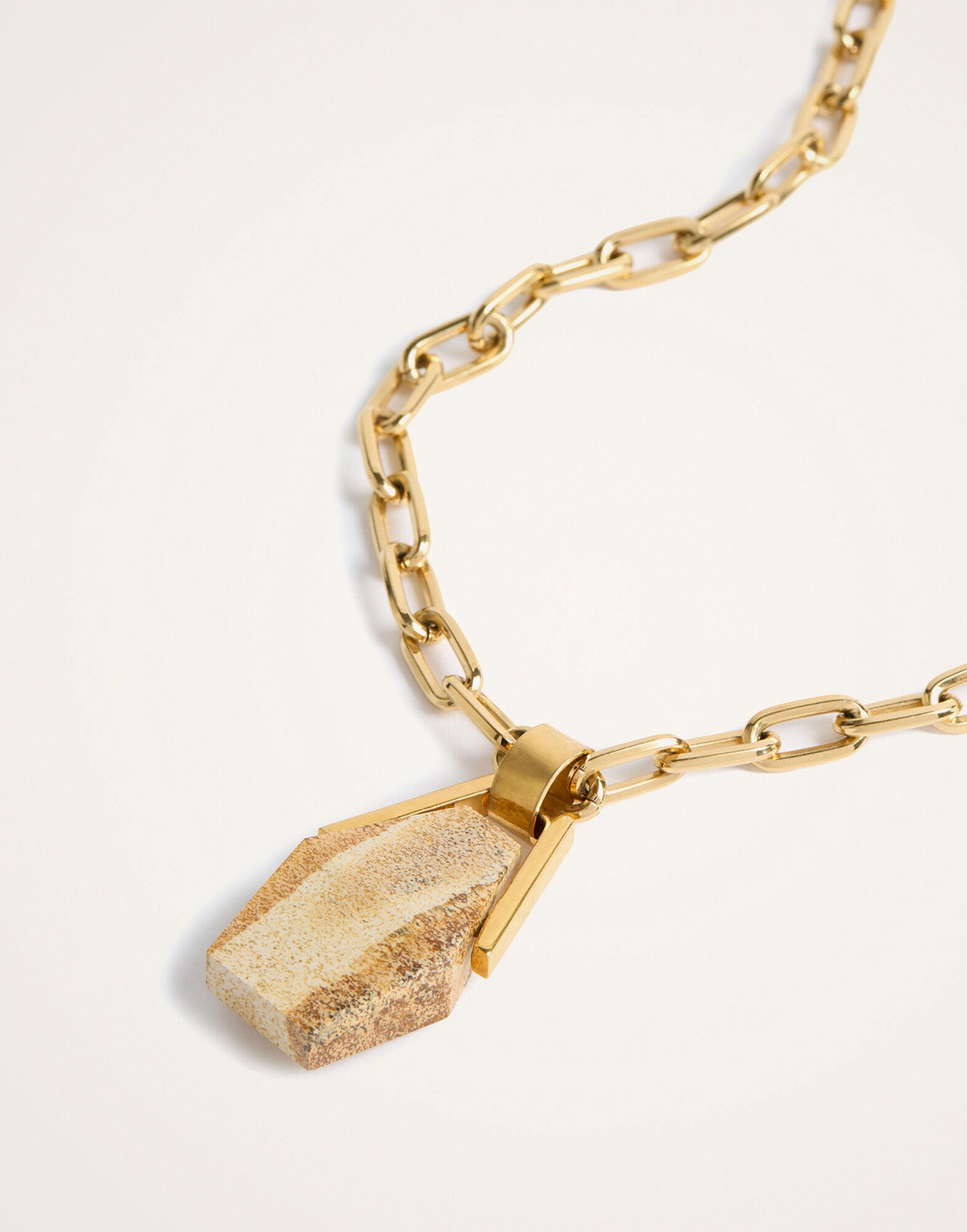 Portal Necklace La DoubleJ: 24k Gold Plate & Jasper NEC0021BRA003