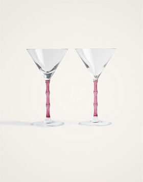 Bamboo Martini Glasses Set Of 2 La DoubleJ: Solid Pink GLA0051GLS002