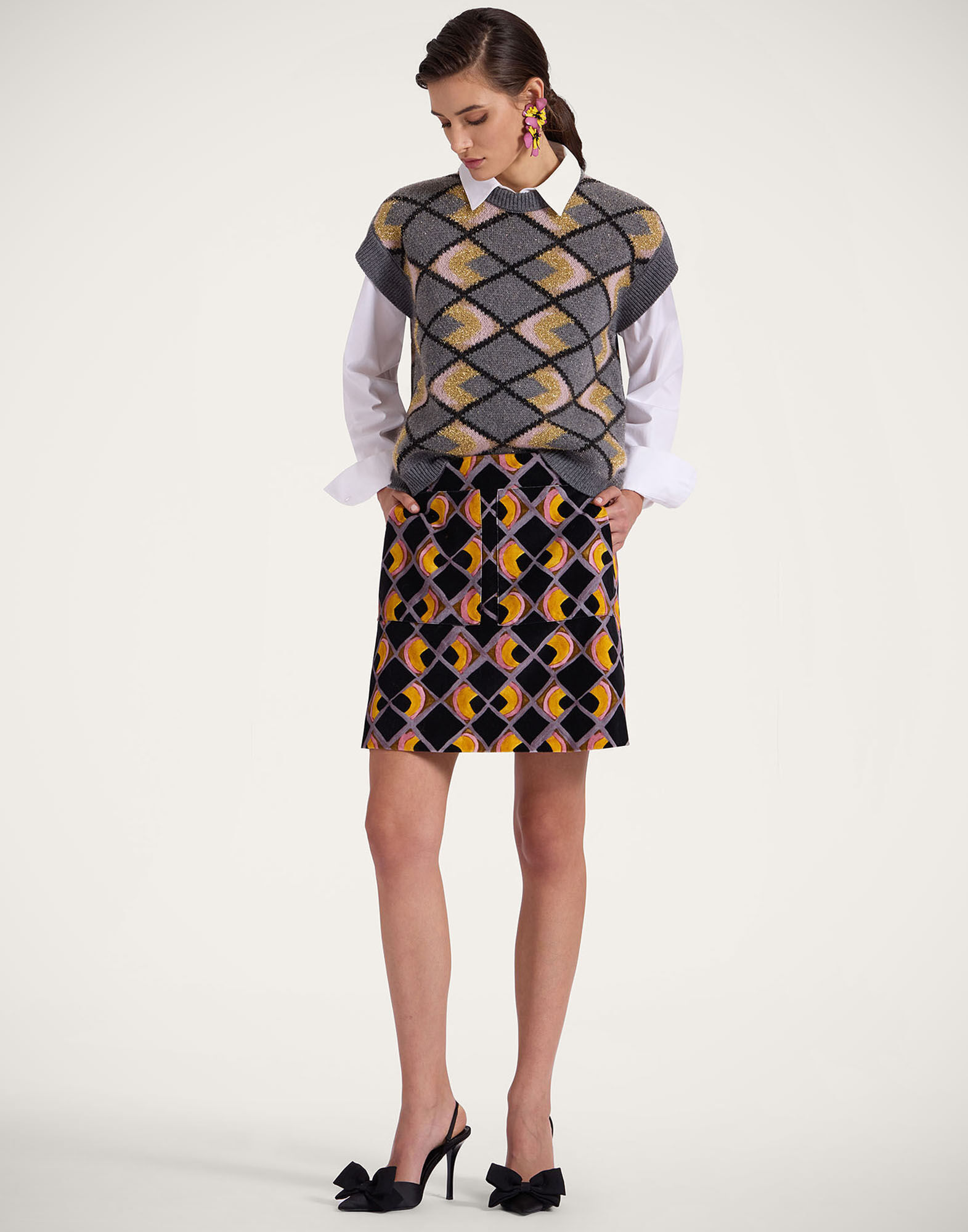 Half-Light Gilet La DoubleJ: Half-Light Grey PUL0223KNI132