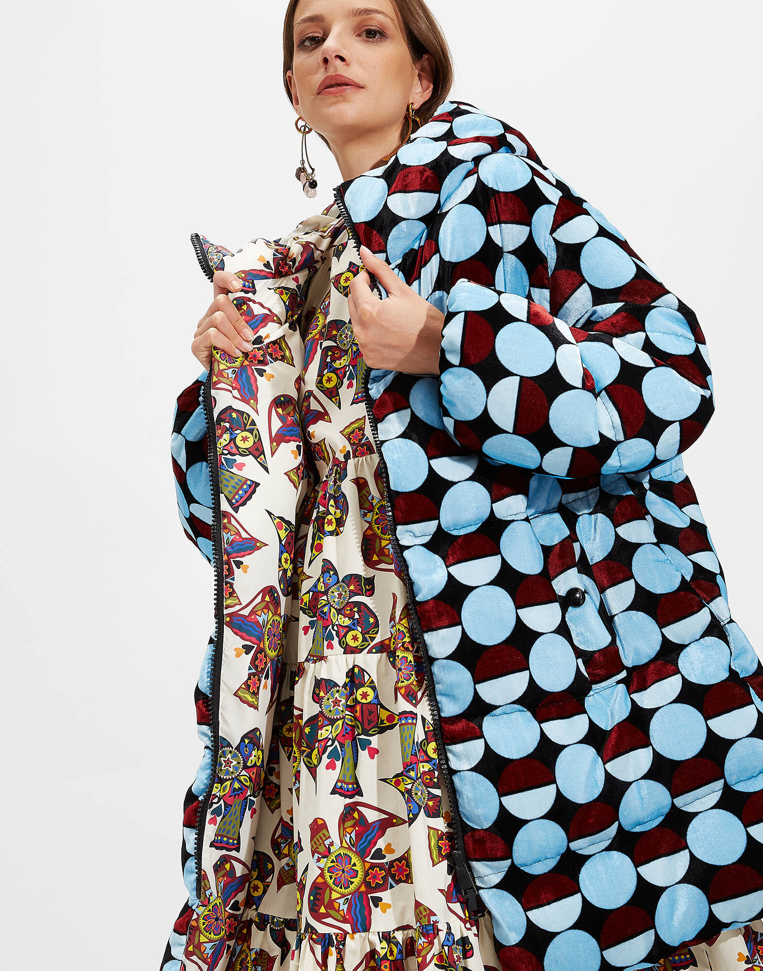 Reversible Cocoon Puffer LaDoubleJ: Sfere Azzurro DOW0004VEL004