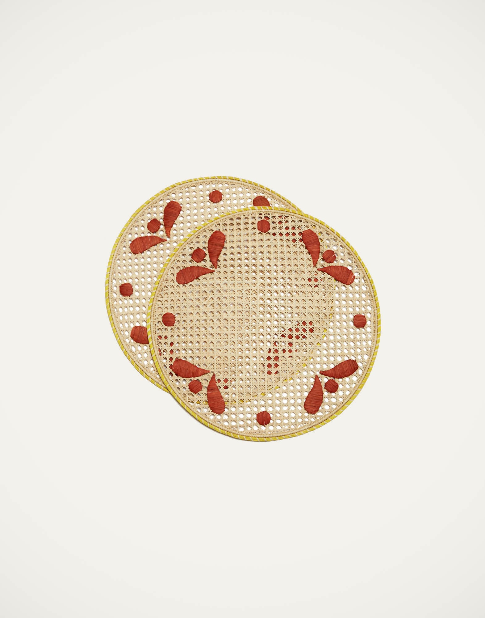 Raffia Placemats Set Of 2 La DoubleJ: Capri Brick Raffia Placemats Set Of 2 La DoubleJ: Capri Brick PMT0007RAF010