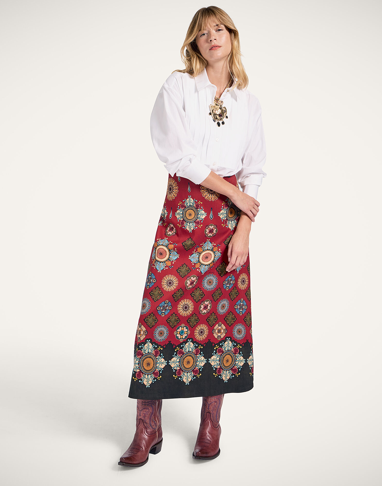 A-Long Skirt La DoubleJ: Nucleus Placée Rust A-Long Skirt La DoubleJ: Nucleus Placée Rust SKI0018CAD001
