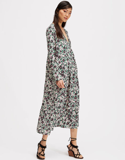 V Trapezio Dress La DoubleJ: Scrambled V Trapezio Dress LaDoubleJ: Scrambled DRE0127VIS001
