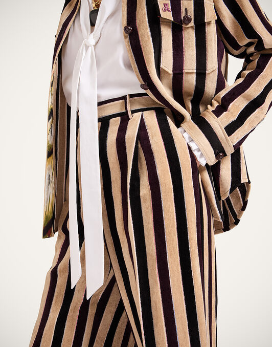 Loose Pants La DoubleJ: Stripes Light Beige TRO0135VIS026