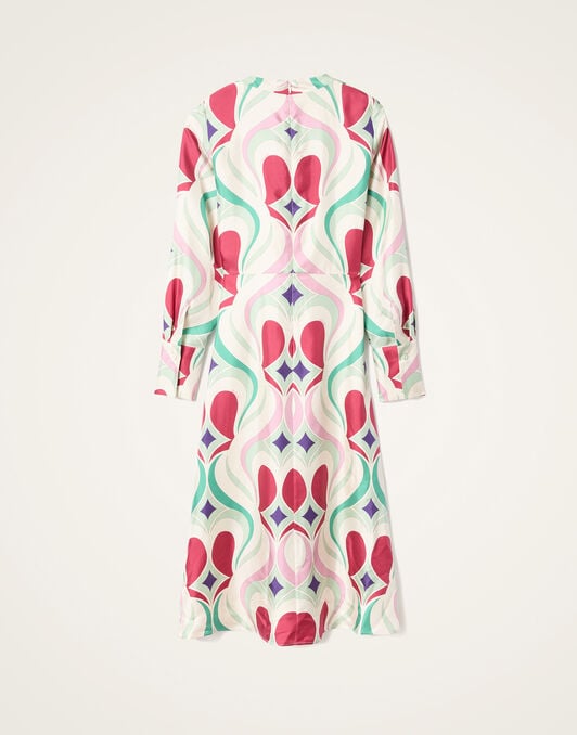 Eve Midi Dress La DoubleJ: Macro Jive Ecru Eve Midi Dress La DoubleJ: Macro Jive Ecru DRE0808SIL001