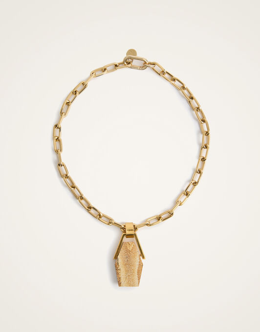 Portal Necklace La DoubleJ: 24k Gold Plate & Jasper NEC0021BRA003