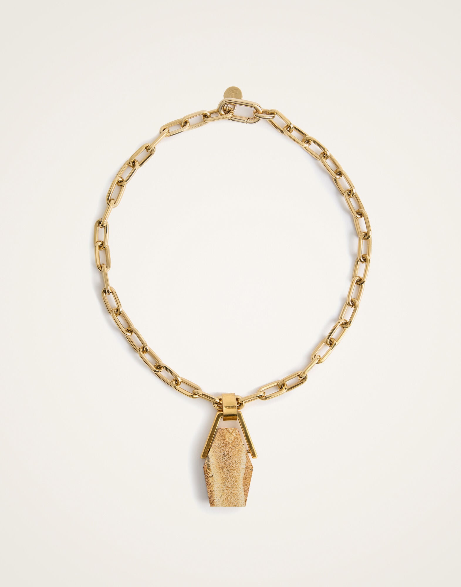 Portal Necklace La DoubleJ: 24k Gold Plate & Jasper NEC0021BRA003