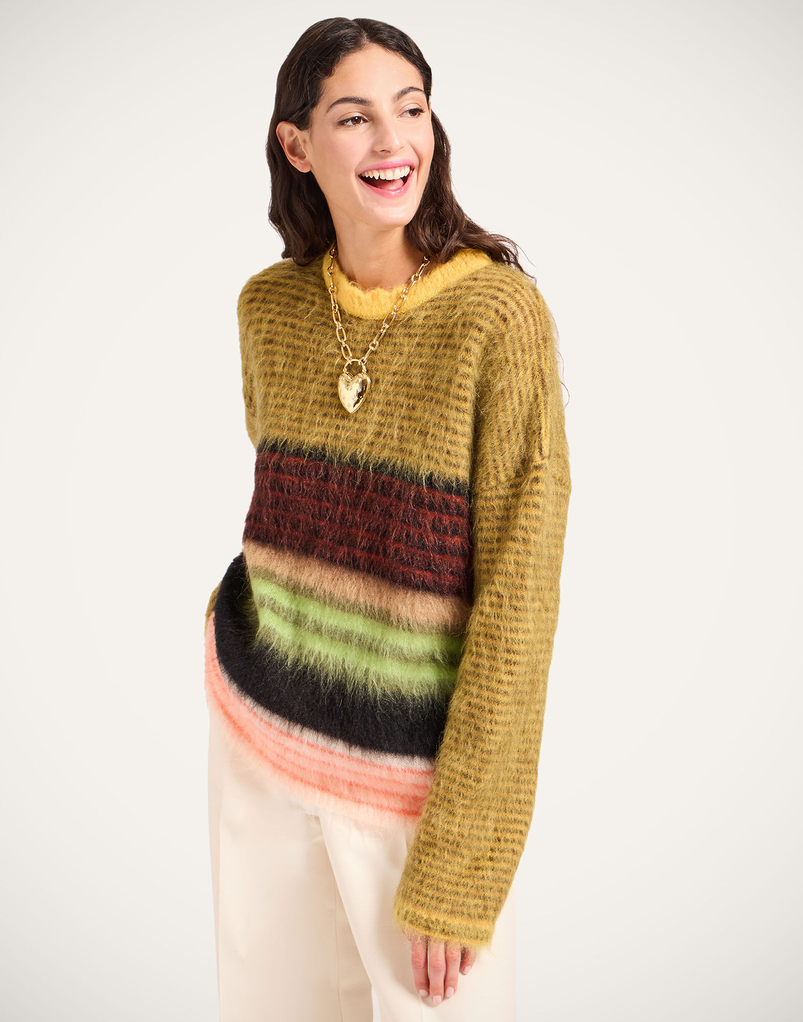 Brera Sweater La DoubleJ: Multicolor Yellow Brera Sweater La DoubleJ: Multicolor Yellow PUL0320KNI181