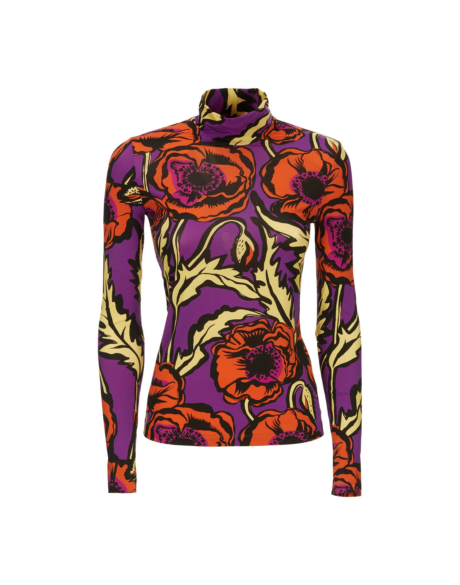 Turtleneck La DoubleJ: Big Blooms Viola Turtleneck LaDoubleJ: Big Blooms Viola SHI0030JER005