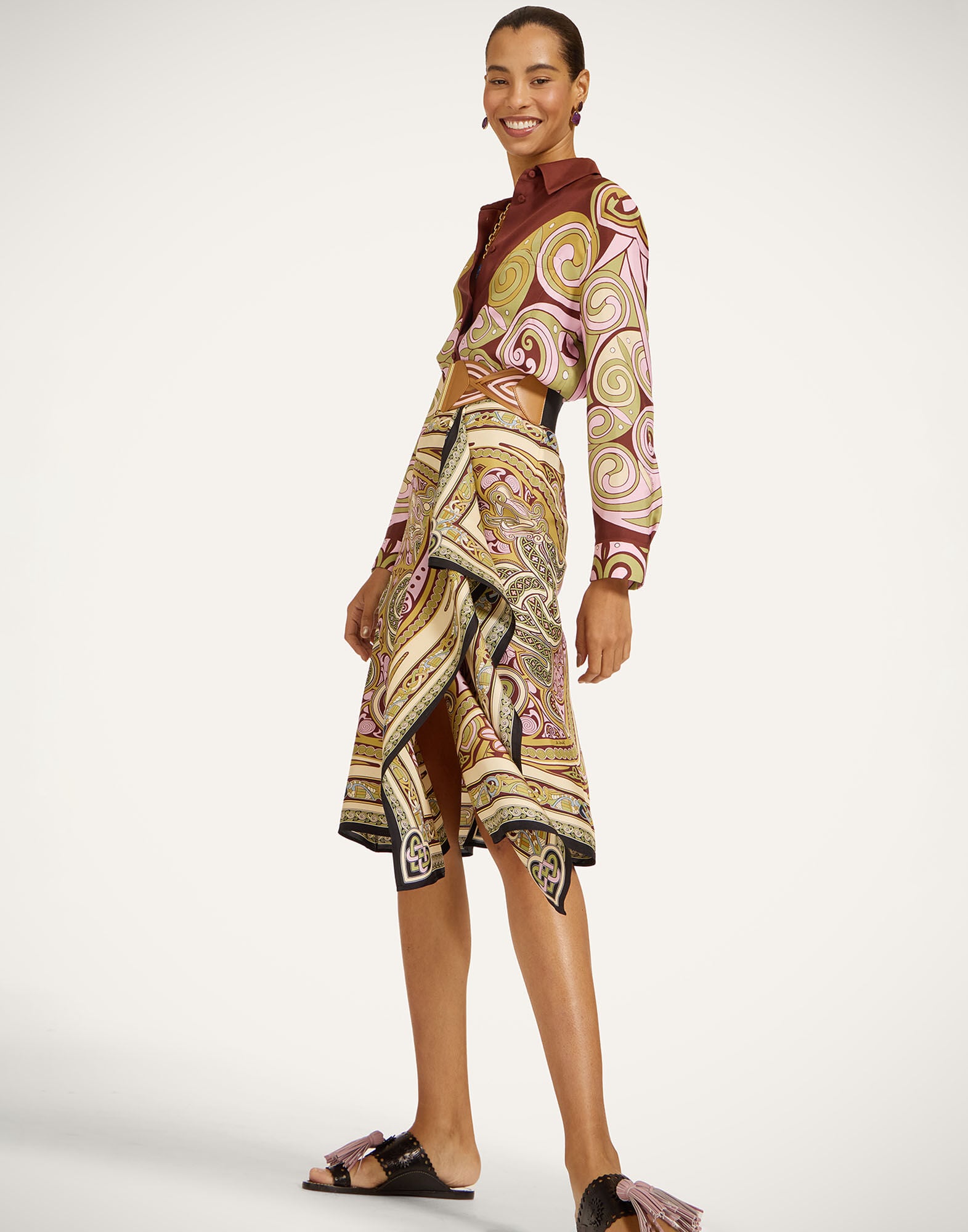 Scarf Skirt La DoubleJ: Kells Placée Light Green Scarf Skirt La DoubleJ: Kells Placée Light Green SKI0160SIL006