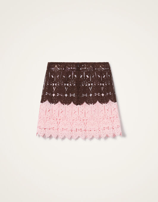 Lacey Mini Baia Skirt La DoubleJ: Color Block Chocolate & Pink SKI0209LAC014