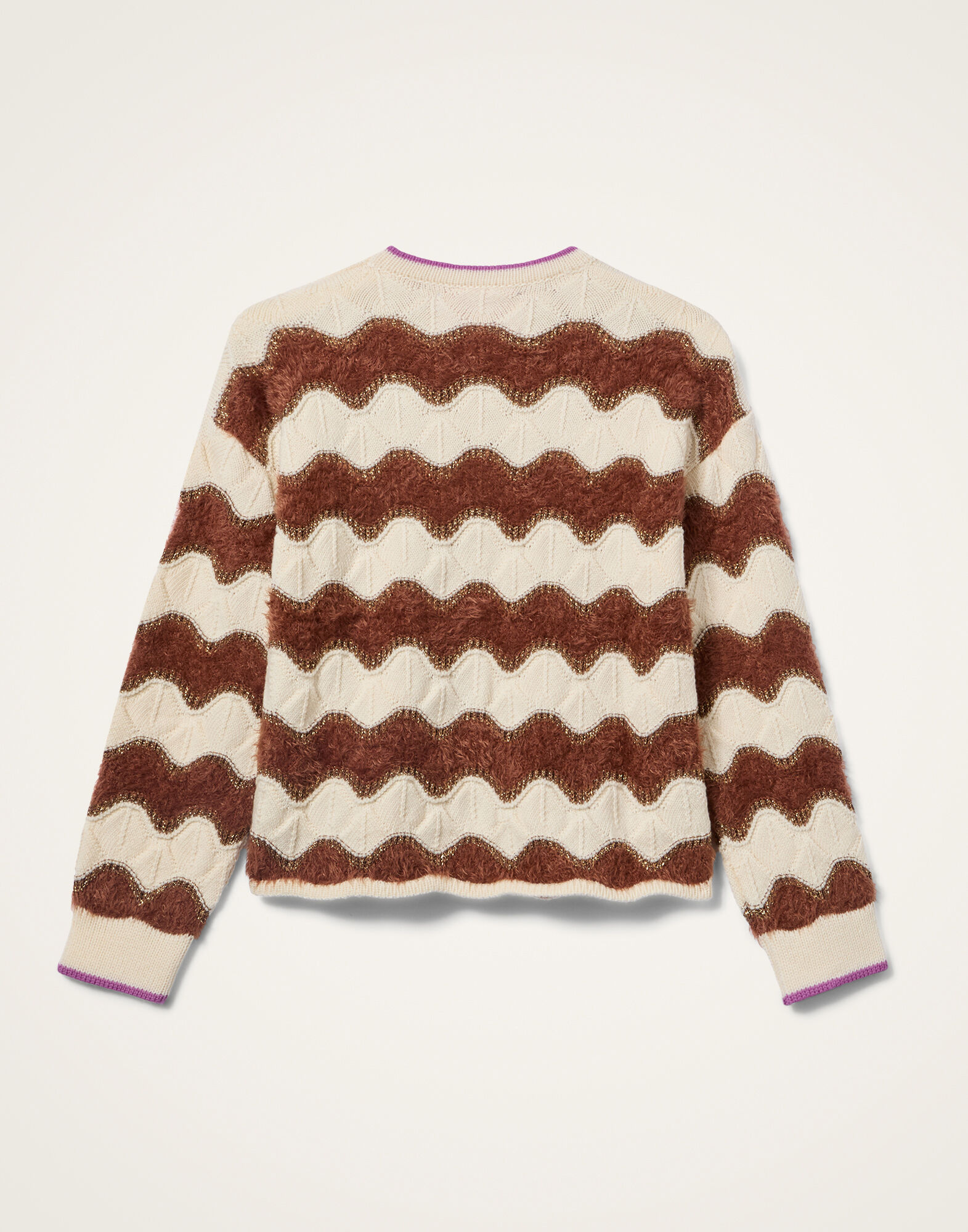 Hang Ten Sweater La DoubleJ: Color Block White & Brown Hang Ten Sweater La DoubleJ: Color Block White & Brown PUL0330KNI183