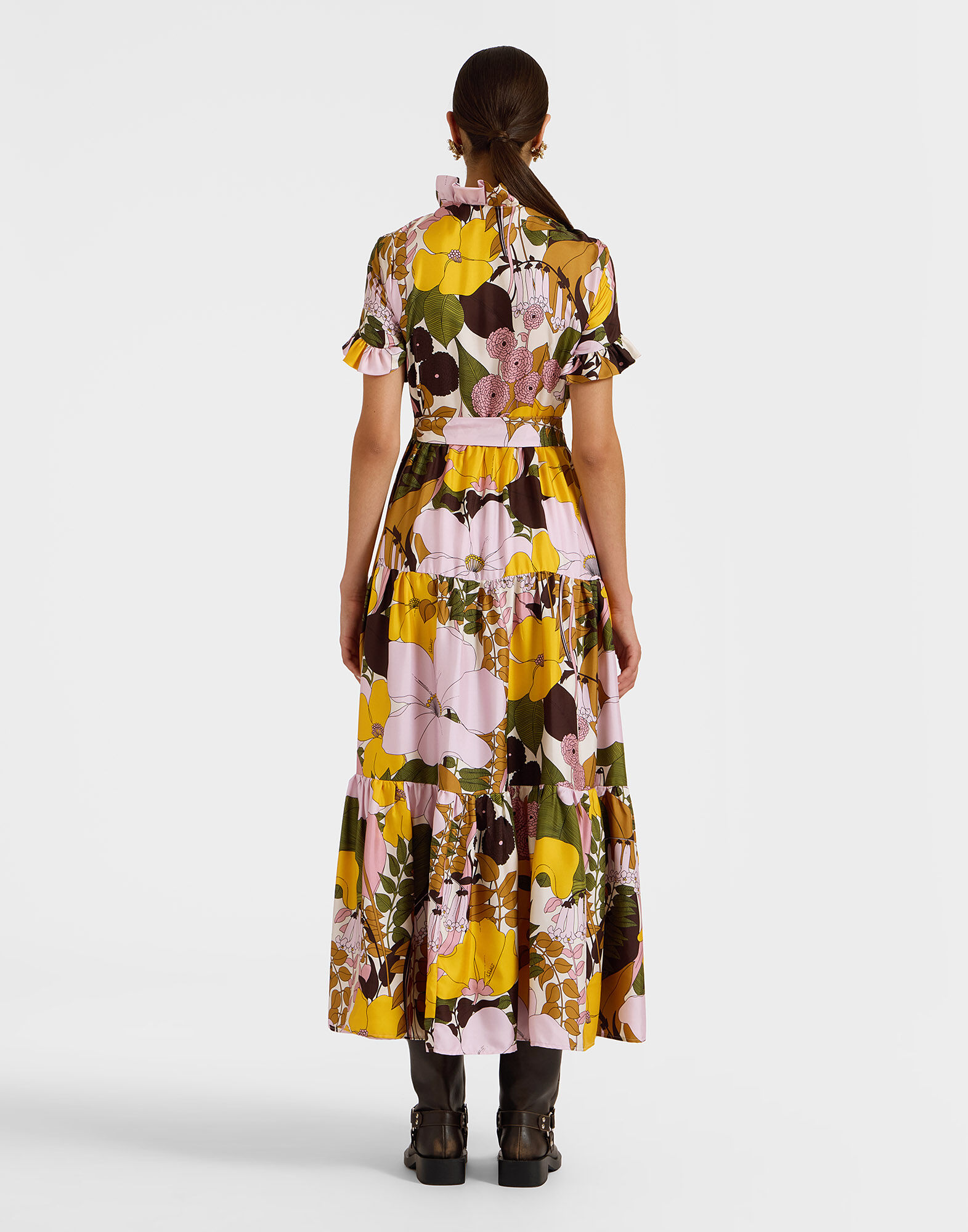 Long And Sassy Dress La DoubleJ: Big Flower Rose Long And Sassy Dress La DoubleJ: Big Flower Rose DRE0017SIL001