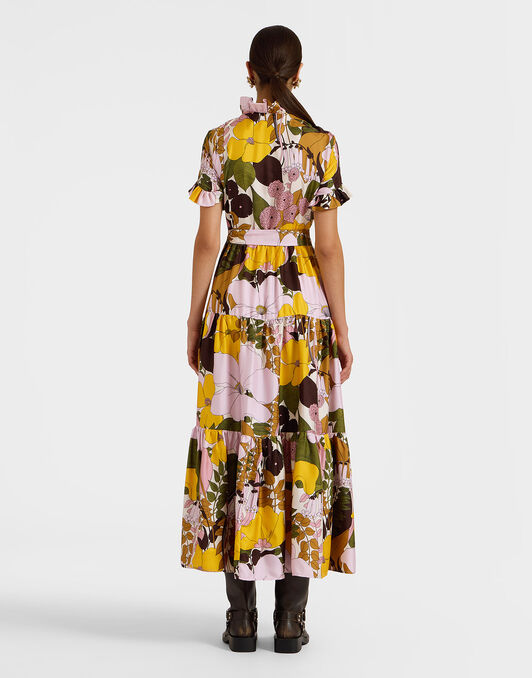Long And Sassy Dress La DoubleJ: Big Flower Rose Long And Sassy Dress La DoubleJ: Big Flower Rose DRE0017SIL001