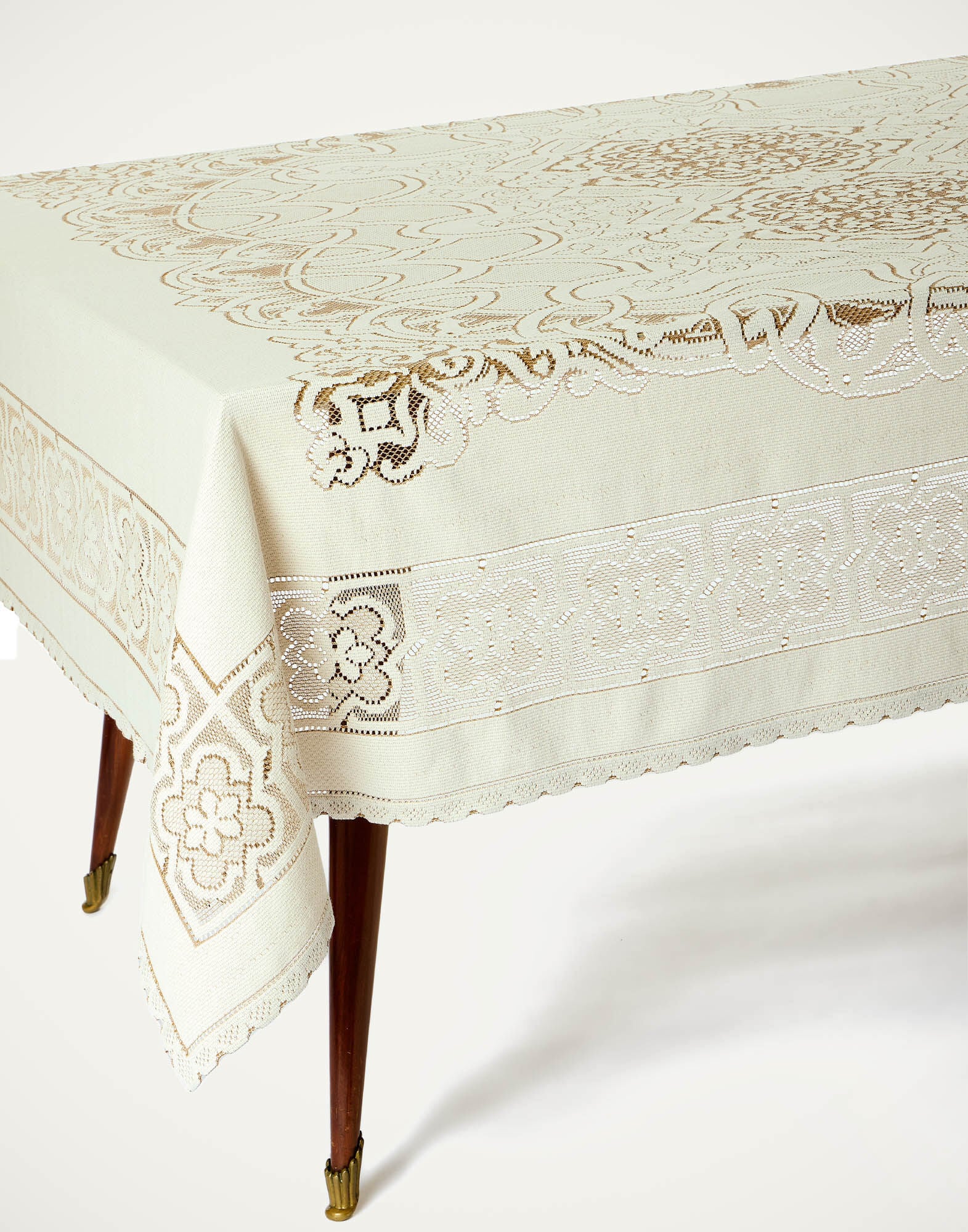Lacey Large Tablecloth La DoubleJ: Solid White Smoke TBC0015EMB066