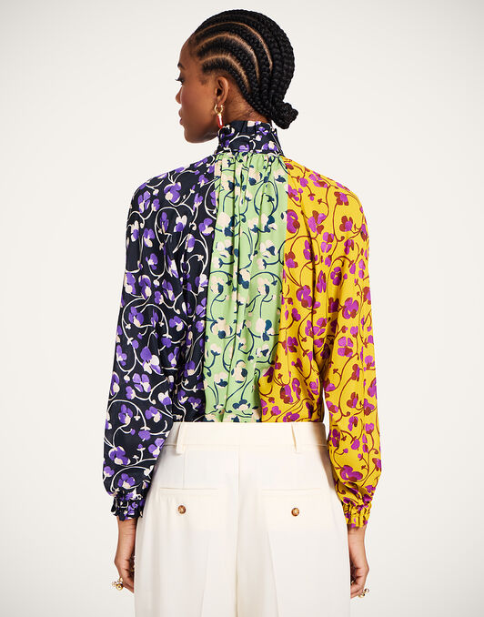 Cerere Blouse La DoubleJ: Honeysuckle Tricolor Placée Yellow SHI0120VIS019