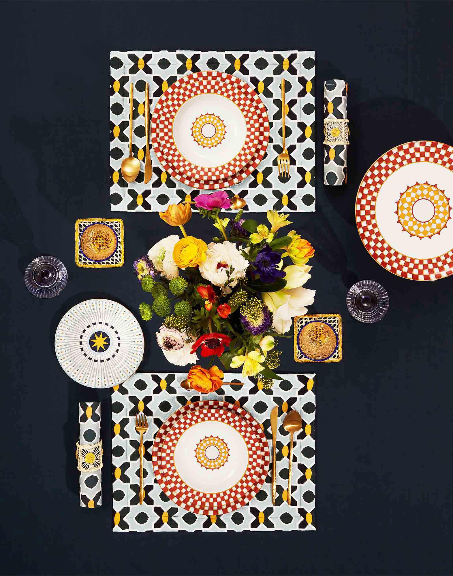 Placemat Set Of 2 La DoubleJ: Plaza Small Light Blue PMT0001COT005