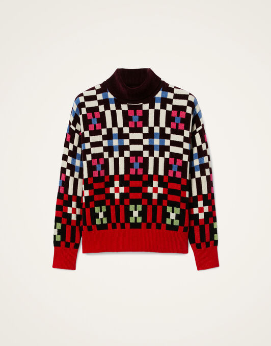 Byte Turtleneck La DoubleJ: Multicolor Pink & Blue Byte Turtleneck La DoubleJ: Multicolor Pink & Blue PUL0309KNI173