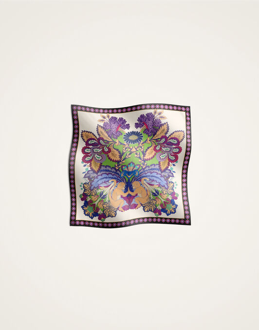Foulard 45 La DoubleJ: Cornucopia Placée Ivory SCA0065SIL006