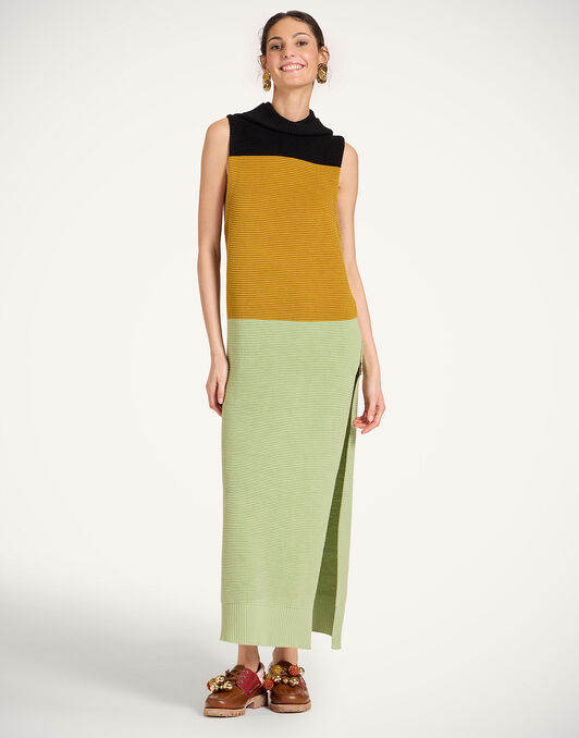 Hoody Dress La DoubleJ: Color Block Black, Yellow & Green Hoody Dress La DoubleJ: Color Block Black, Yellow & Green DRE0992KNI178