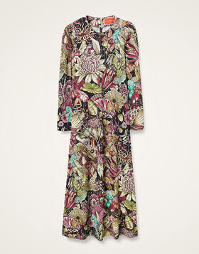 Long Sleeve Swing Dress La DoubleJ: Fun-Gi Green DRE0831JER027