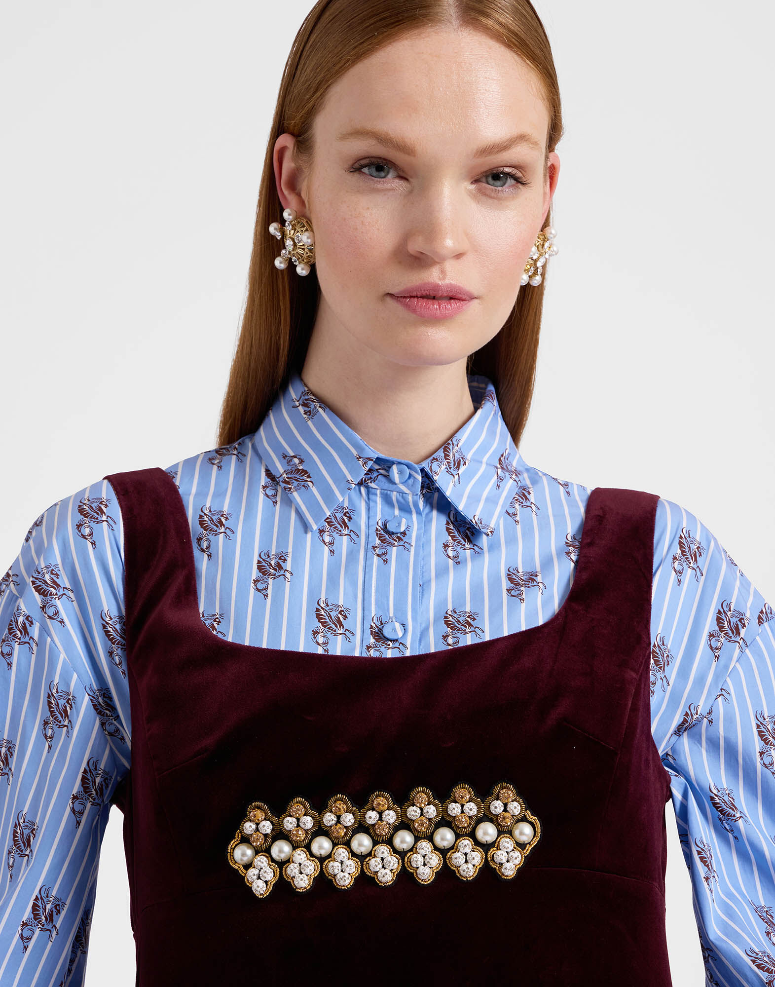 Ella Mini Dress La DoubleJ: Solid Burgundy DRE0774VEL011