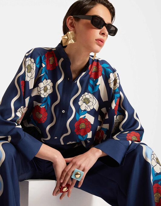 Foulard Shirt La DoubleJ: Whitsun Placée Blue Foulard Shirt La DoubleJ: Whitsun Placée Blue SHI0167LAC008