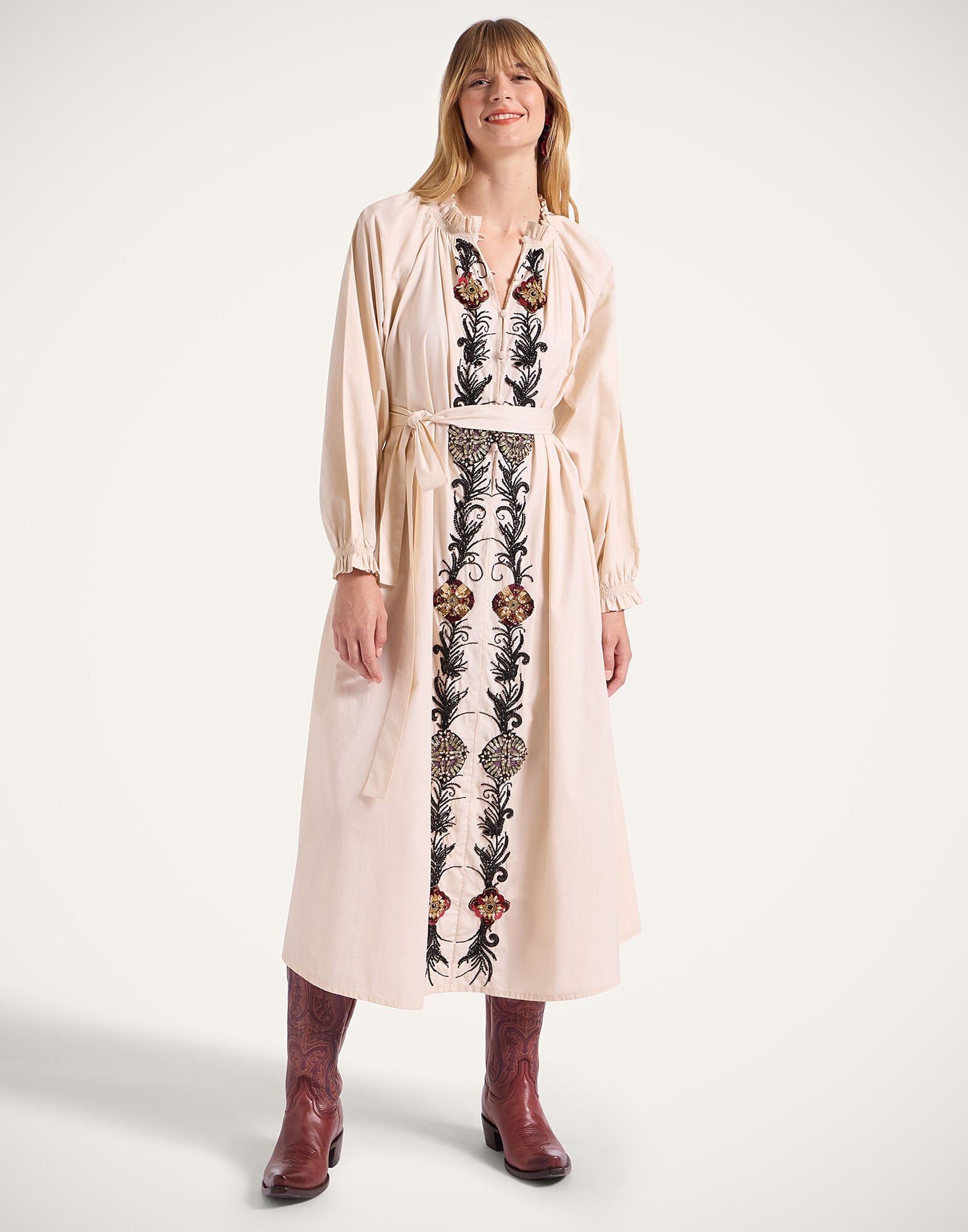 Cerere Shirt Dress La DoubleJ: Solid Pale Pink Cerere Shirt Dress La DoubleJ: Solid Pale Pink DRE0974COT082