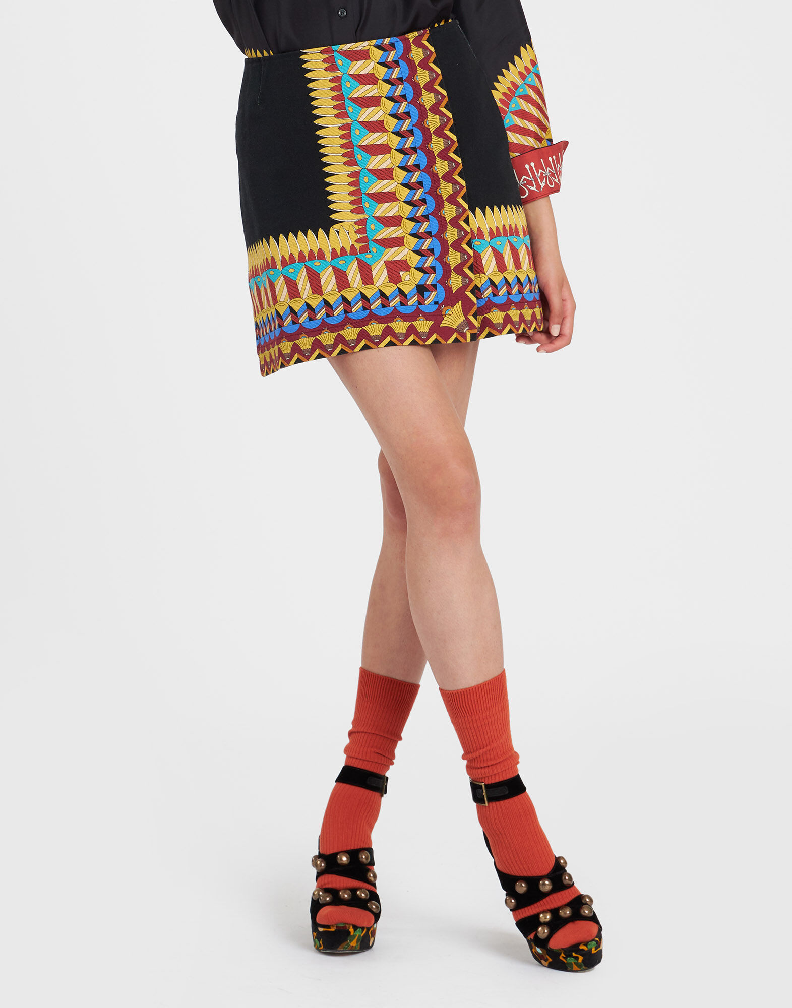 Foulard Mini Skirt La DoubleJ: Delta Placée Black SKI0185SAB001