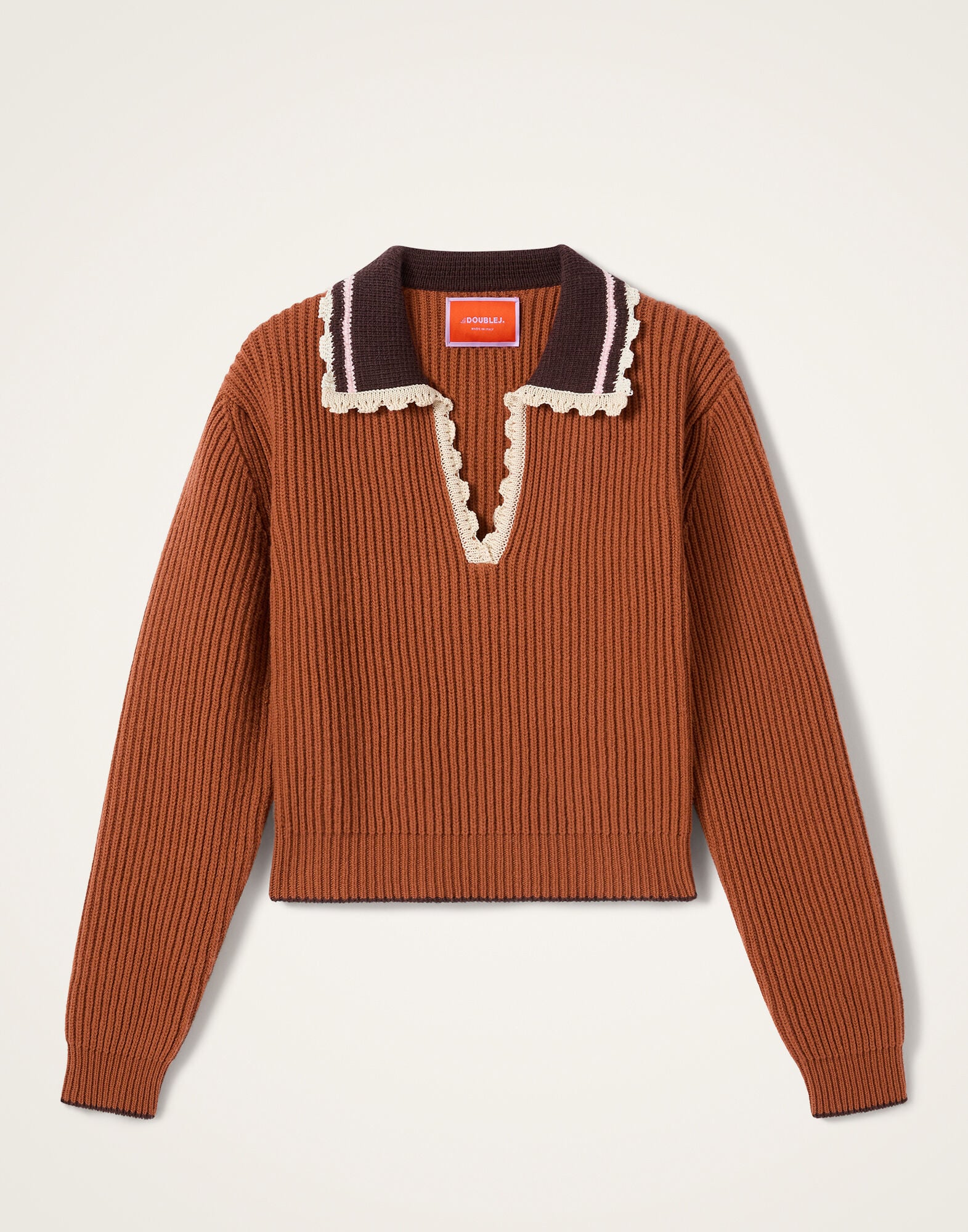 Picket High Sweater La DoubleJ: Solid Tobacco Picket High Sweater La DoubleJ: Solid Tobacco PUL0404KNI037