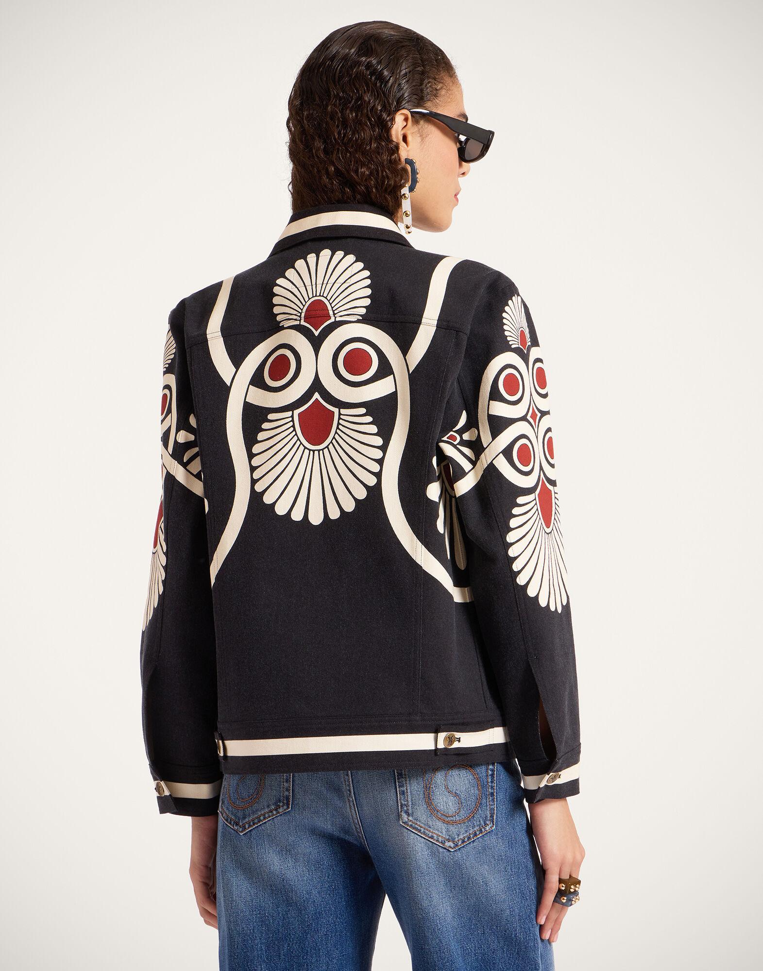 JJ Jean Jacket La DoubleJ: Medallion Placée Black JAC0070DEN001