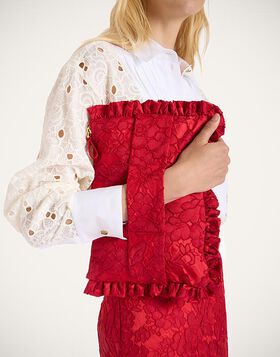 Hand Pochette La DoubleJ: Peony Red BAG0059JCQ111