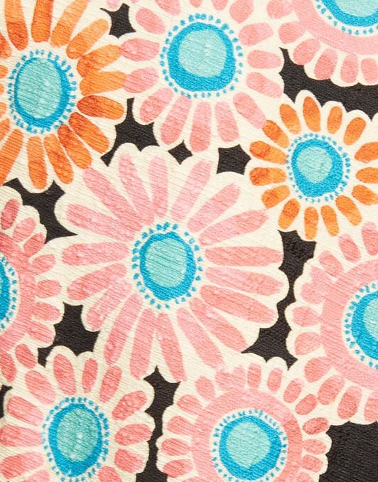 La Scala Top (With Fringes) La DoubleJ: Crazy Daisy Black TOP0062COT005