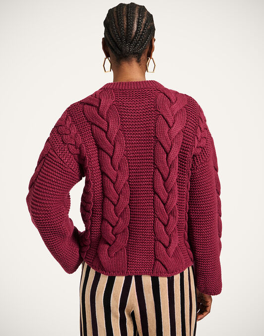 Portrait Cardigan La DoubleJ: Solid Burgundy PUL0211KNI120