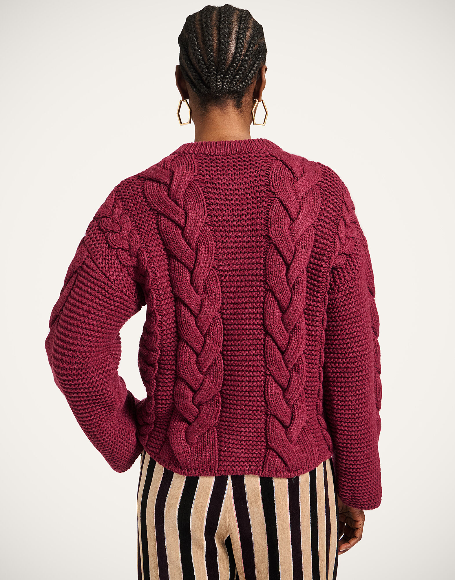 Portrait Cardigan La DoubleJ: Solid Burgundy PUL0211KNI120