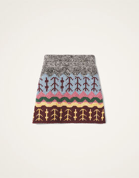 Chalet Skirt La DoubleJ: Multicolor Grey & Yellow SKI0176KNI166