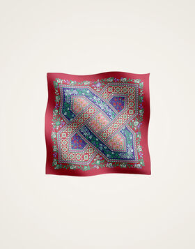 Foulard 90 La DoubleJ: Regalia Placée Red SCA0067SIL006