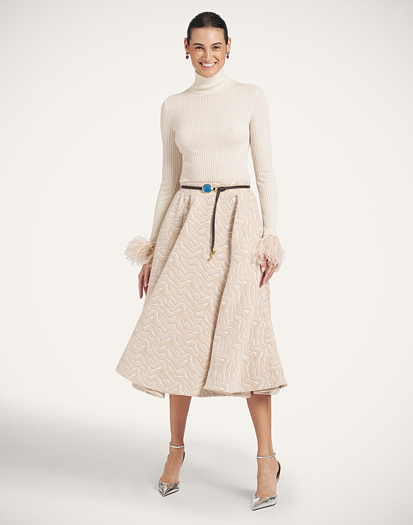 Ballerina Skirt La DoubleJ: Waves Ecru Ballerina Skirt La DoubleJ: Waves Ecru SKI0189JCQ160