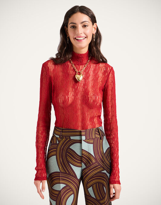Lacey Turtleneck La DoubleJ: Solid Brick Red Lacey Turtleneck La DoubleJ: Solid Brick Red TOP0180LAC007