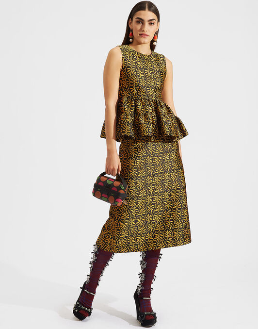 Pencil Skirt La DoubleJ: Foglie Pencil Skirt LaDoubleJ: Foglie fw18_look_12