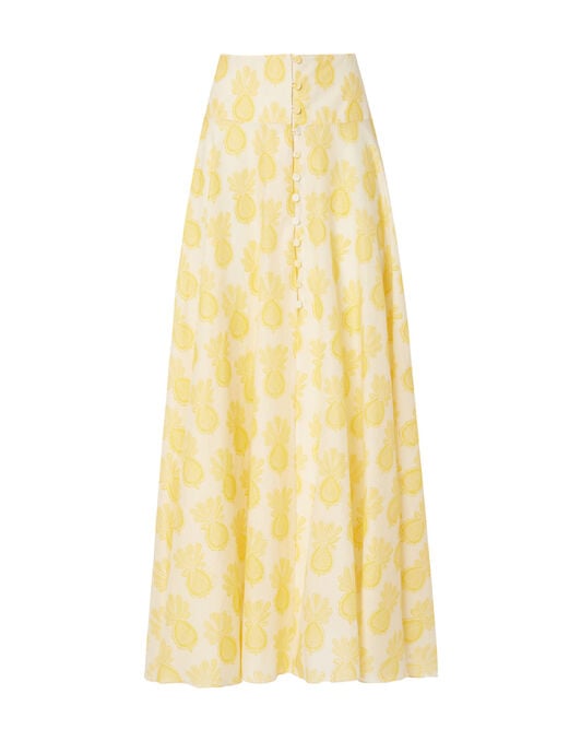 Ariel Skirt La DoubleJ: Pineapple Sunflower White Ariel Skirt La DoubleJ: Pineapple Sunflower White SKI0090SIL010