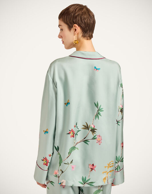 Pajama Shirt La DoubleJ: Zooflora Placée Light Blue SHI0077SIL001