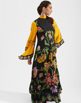 Magnifico Dress La DoubleJ: Folk Flowers Nero Placée DRE0232VIS004