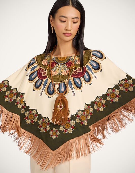 Reversible Mini Poncho La DoubleJ: Nucleus Placée Off White Reversible Mini Poncho La DoubleJ: Nucleus Placée Off White SCA0077VIS011